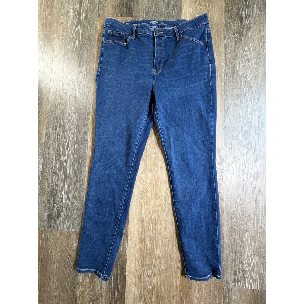 Old Navy Rockstar Super Skinny Jeans Womens 16 Blue High Rise Secret Slim Pocket
